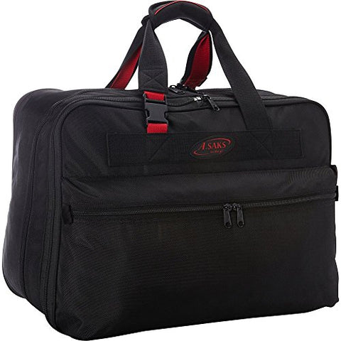 A. Saks 21 Inch Double Expandable Soft Carry-On (Black/Red)