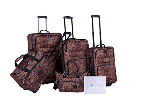 American Flyer Barnum 6-Piece Luggage Set, Leopard