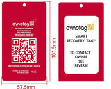 Dynotag Web/Gps Enabled Qr Smart Aluminum Convertible Luggage Tag W. Steel Loop (Ruby Red)