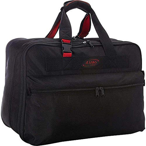 A.Saks 21" Double Expandable Ballistic Nylon Soft Carry-On in Black