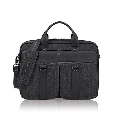 Solo Mercer 15.6 Inch Laptop Briefcase, Black/Grey