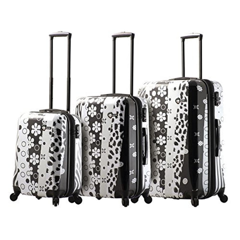 Mia Toro Pop Fiore Hardside Spinner Luggage 3Pc Set, Black