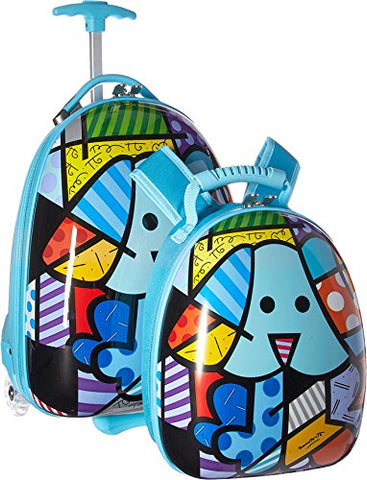 Heys America Britto Egg Shape Kids Luggage Set With Backpack (Multi-Britto Blue Dog)