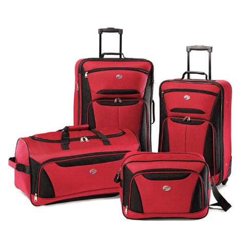 American Tourister Luggage Fieldbrook Ii 4 Piece Set, Red/Black, One Size