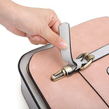 ECOSUSI Women Briefcase Vintage Crossbody Messenger Bag PU Leather Satchel Purse, Pink