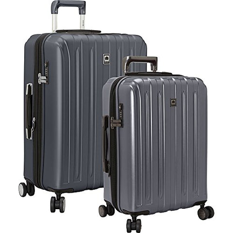 Delsey Luggage Titanium 2 Piece Hardside Spinner Carry on and Check in Luggage Set, One Size, Graphite