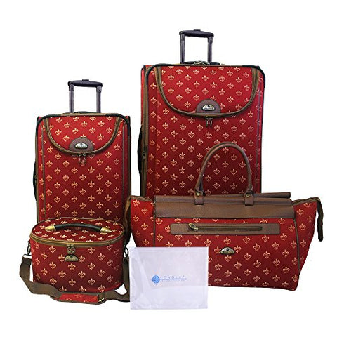 American Flyer Bennington 5-Piece Luggage Set, Red