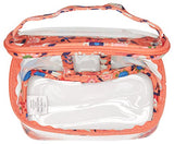 Vera Bradley Lighten up 3-1-1 Cosmetic, Polyester, Coral Meadow, One Size