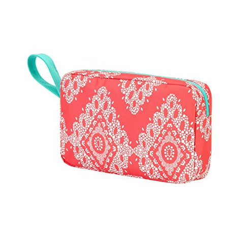 Coral Cove 6.5 X 10 Inch Womens Full Top Zipper Cosmetic Bag With Handle