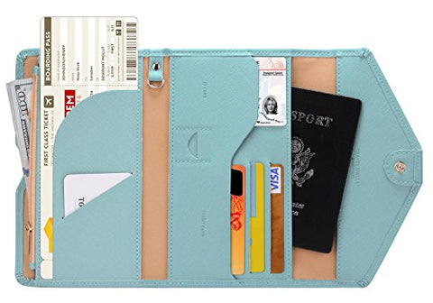 Zoppen Multi-Purpose Rfid Blocking Travel Passport Wallet (Ver.4) Tri-Fold Document Organizer