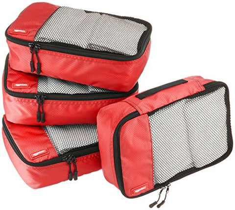 Amazonbasics Small  Packing Cubes - 4 Piece Set, Red