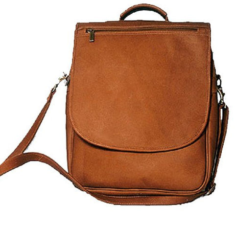 David King & Co. Vertical Expandable Portfolio Backpack, Tan, One Size