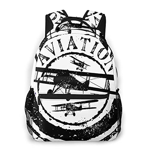Multi leisure backpack,Grunge Stamp Design With Word Aviation And Ai, travel sports School bag for adult youth College Students
