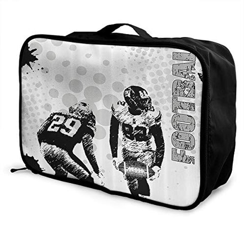 HFXFM American Football Travel Pouch Carry-on Duffel Bag Waterproof Portable Luggage Bag Attach