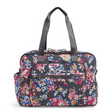 Vera Bradley Iconic Deluxe Weekender Travel Bag, Signature Cotton, pretty Posies