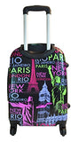 3Pc Luggage Set Hardside Rolling 4Wheel Spinner Carryon Travel Case Poly Paris