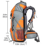 Loowoko Hiking Backpack 50L Travel Daypack Waterproof with Rain Cover for Climbing Camping