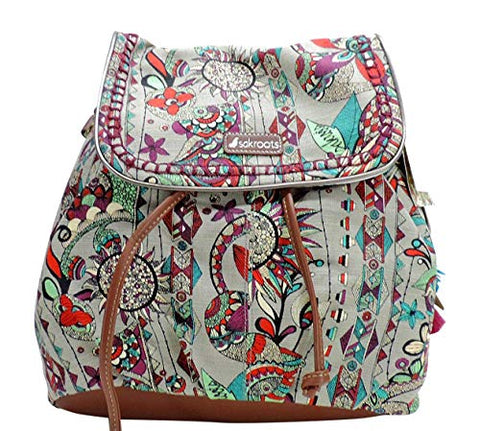 Sakroots Spirit Desert Backpack Handbag Artist Circle Grey Floral Owl Print