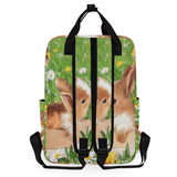 Backpack Two Cute Rabbits In The Garden Laptop Bag 14 Inch Lightweight for Men/Women
