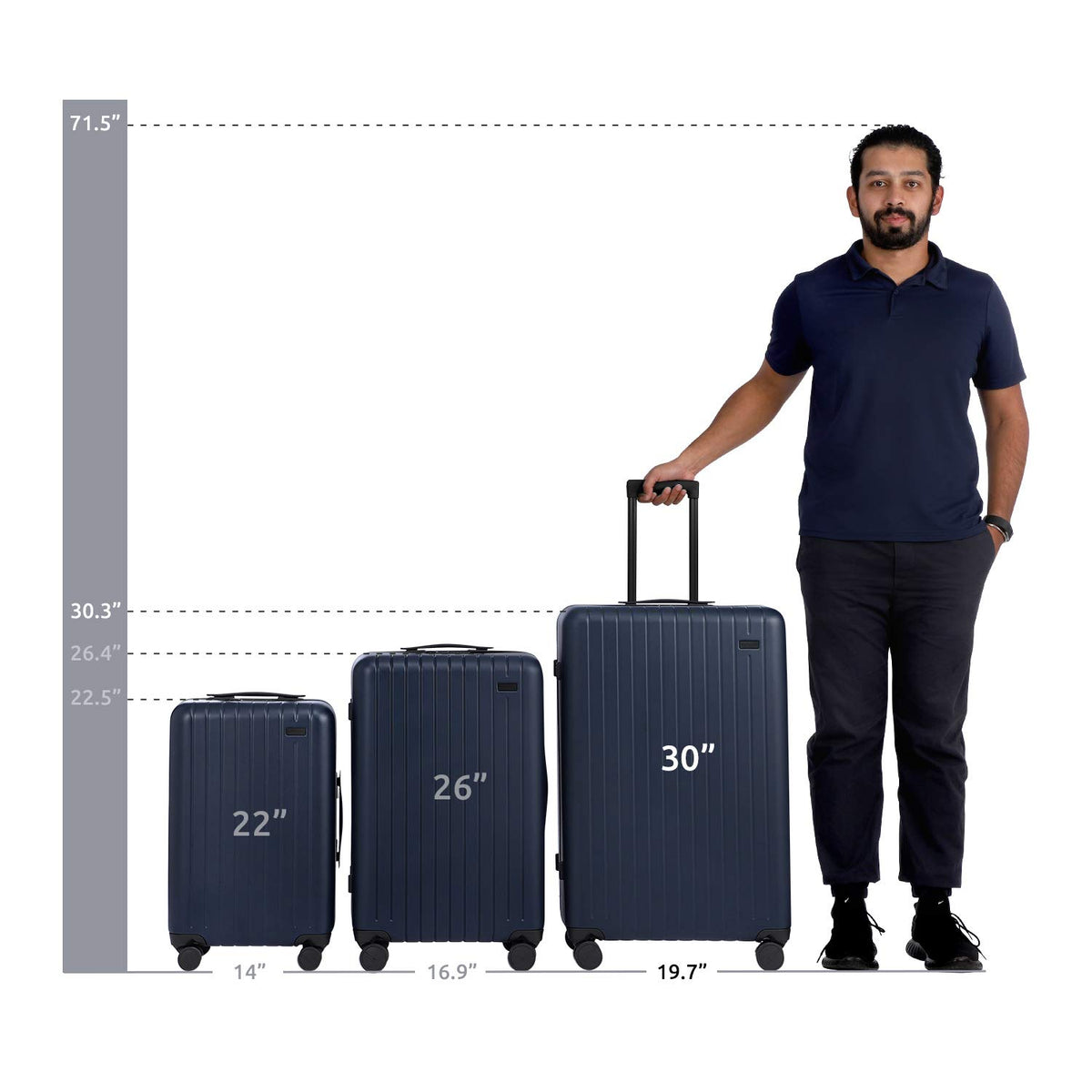 Luggage Size In Cm 26 Suitcase Dimensions Stark Blue Large Hard