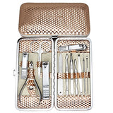 Zizzon Professional Nail Care Kit Manicure Grooming Set With Travel Case(Rose Gold)