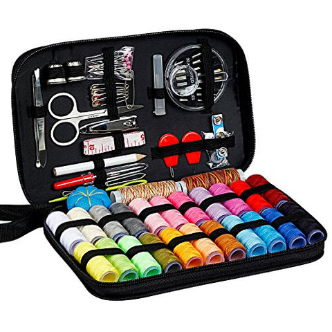 Kehome Sewing Kit With 99 Premium Sewing Accessories, Practical Mini Travel Sewing Kit With Black