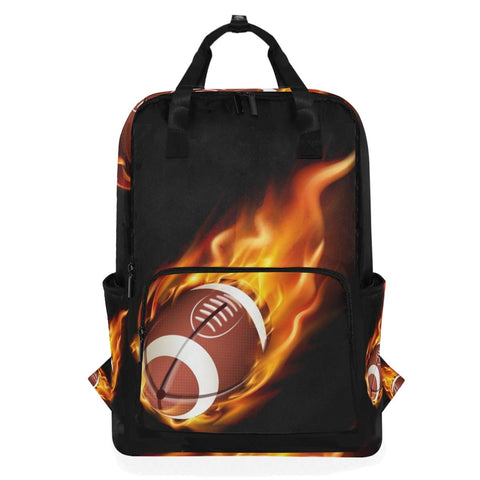 Backpack American Football In The Fire Laptop Bag 14 Inch Lightweight for Men/Women