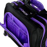 Olympia Business Rolling Tote, Black/Purple