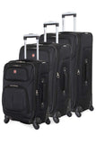SWISSGEAR 6283 Amazon Exclusive Premium 3pc Spinner Luggage Set with Dopp Kit Bundle Black