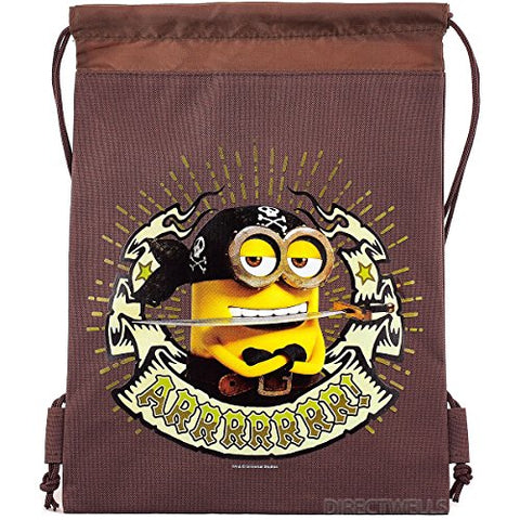 Despicable Me Minions Authentic Licensed Drawstring Bag Backpack (Brown)