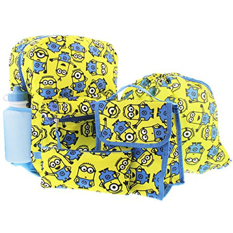 Despicable Me Minions 5 Piece Backpack School Set