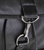 Zlyc Fashion Genuine Leather 13.4 Inch Laptop Backpack Handbag Tote Messenger Bag, Black