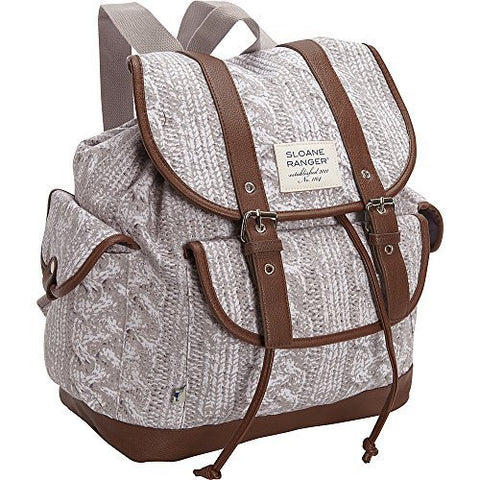 Sloane Ranger Cable Knit Design Slouch Backpack