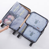 7 in 1 Travel suitcase organizer sets storage case/bag thicker waterproof one set luggage sorting