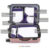 Compression Packing Cubes Mesh Organizers L+M+S+XS+Slim+Laundry Bag Purple