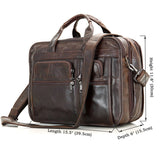 Leather Men Bag,Berchirly Genuine Leather 15inch Expandable Laptop Computer Business Briefcase Bags Cowhide Handbag Case
