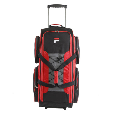 Fila 32" Large Lightweight Rolling Duffel Bag, Red, One Size