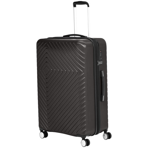 AmazonBasics Geometric Travel Luggage Expandable Suitcase Spinner with Wheels and Built-In TSA Lock, 31.5 Inch - Black