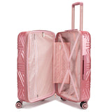 Badgley Mischka Contour Hard Expandable Spinner Suitcase (Rose Gold, 25")
