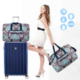 Travel Foldable Waterproof Duffel Bag - Lightweight Carry Storage Luggage Tote Duffel Bag. (Green Floral)