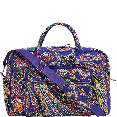 Vera Bradley Iconic Weekender Travel Bag, Signature Cotton, Romantic Paisley