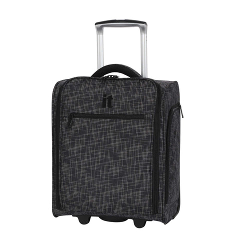 it luggage 17.1" Stitched Squares 2 Wheel Underseat Tote, Black