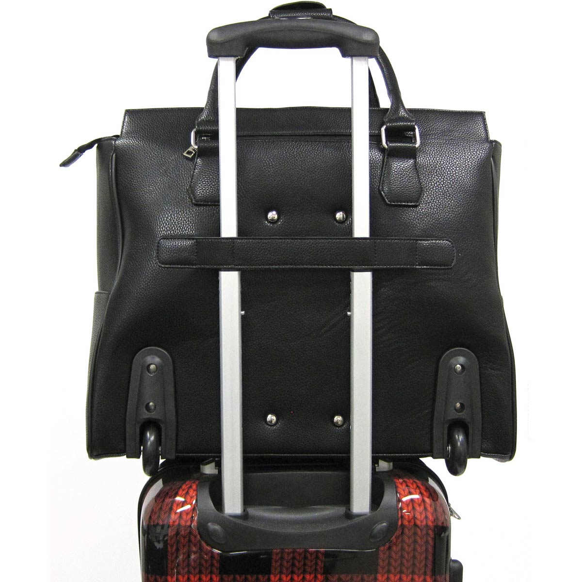 KROSER Rolling Laptop Bag Briefcase For 17.3 Laptop Overnight Roller Work  Case-Black