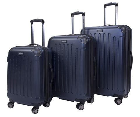 Kenneth Cole Reaction Renegade 3-Piece Lightweight Hardside Expandable 8-Wheel Spinner Travel Luggage Set: 20" Carry-on, 24", 28" Suitcases, Navy