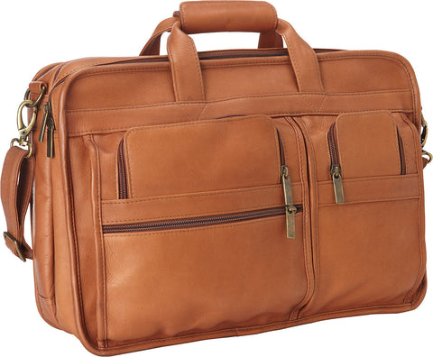 LeDonne Leather Expandable Multi Function Briefcase - Luggage Factory