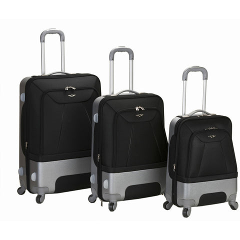 Rockland Luggage Rome Hybrid 3 Piece Spinner Luggage Set