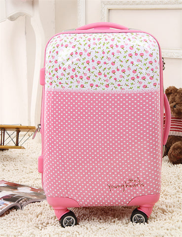Polka Dot20 24 Trolley Luggage Pink Universal Wheels Female 28 Travel Bag Luggage Lock,Abs Pink