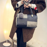Handbags Trunk Three Strap Fashion Faux Leather Totes Women Messenger Bags Patchwork Zipper