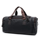 Top Quality Casual Travel Duffel Bag Pu Leather Men Handbags Big Large Capacity Travel Bags Black
