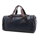 Top Quality Casual Travel Duffel Bag Pu Leather Men Handbags Big Large Capacity Travel Bags Black